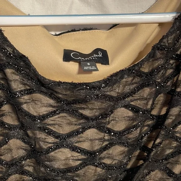 Connected Apparel Dress 8 Black Sparkle Drape Nwot Stretch Formal Mother Bride - Picture 4 of 10